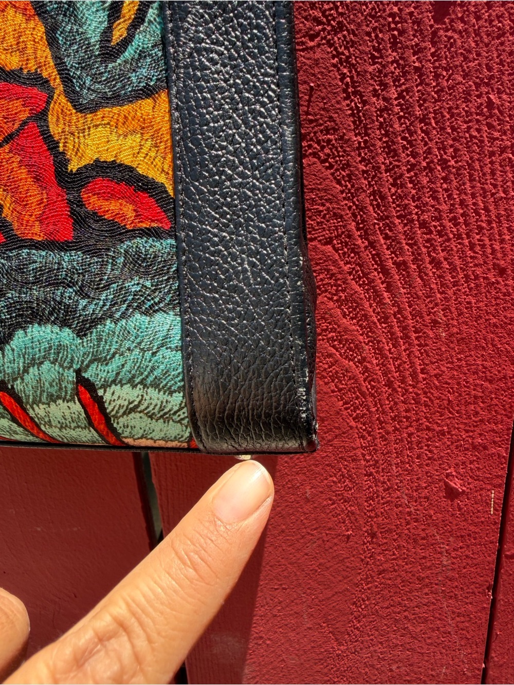 Pineda Covalin Floral Embroidered Tote Bag in Red and Multi - Picture 3 of 9